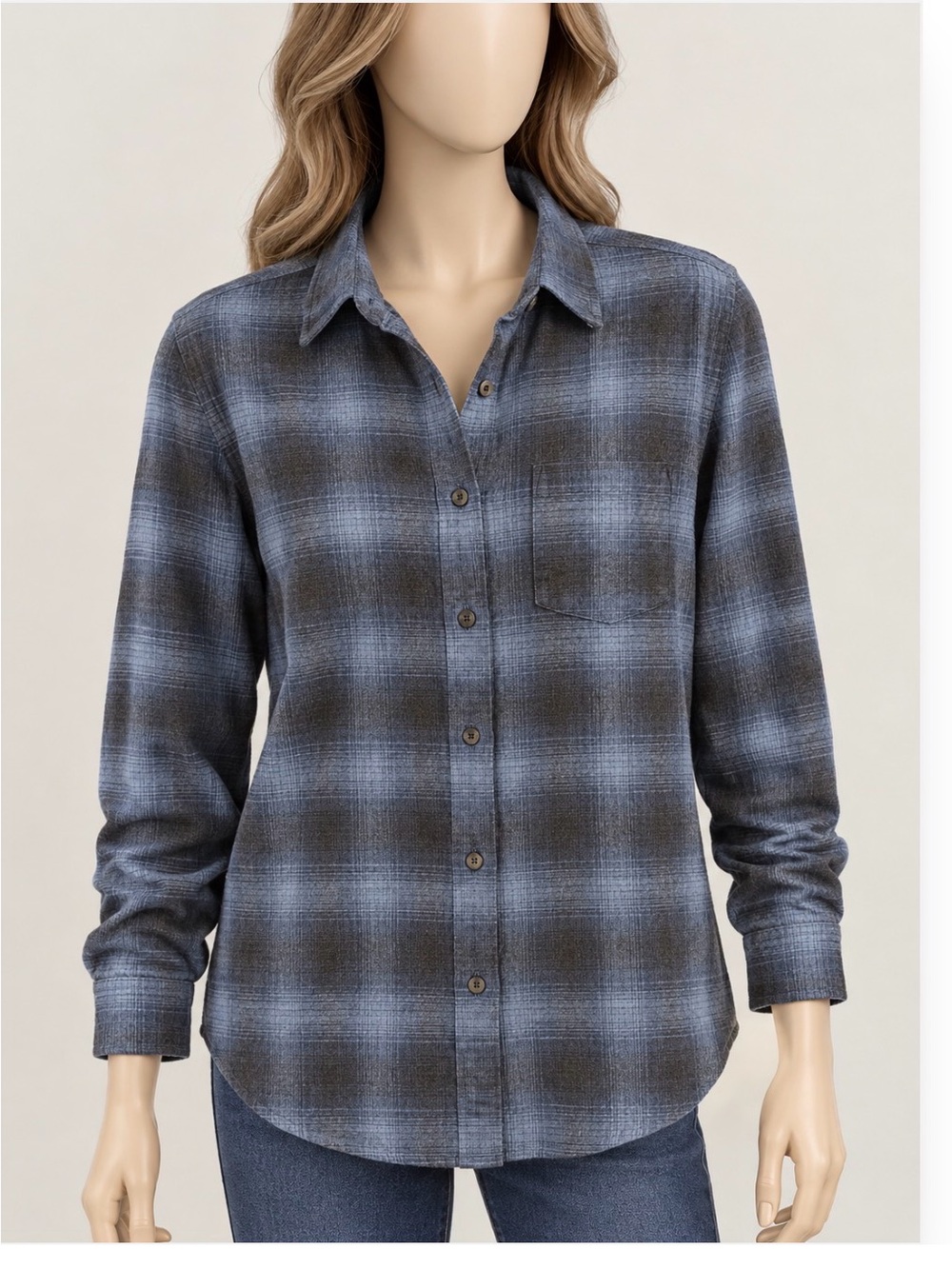 Pendleton Mason Plaid Shirt 100% Cotton Blue Navy Lumberjack Button Up Size M